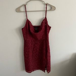 Maroon, mini, dress